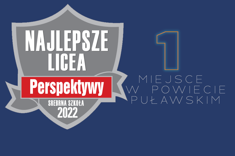 srebrna tarcza z napisem najlepsze licea Perspektywy Srebrna Szkoła 2022