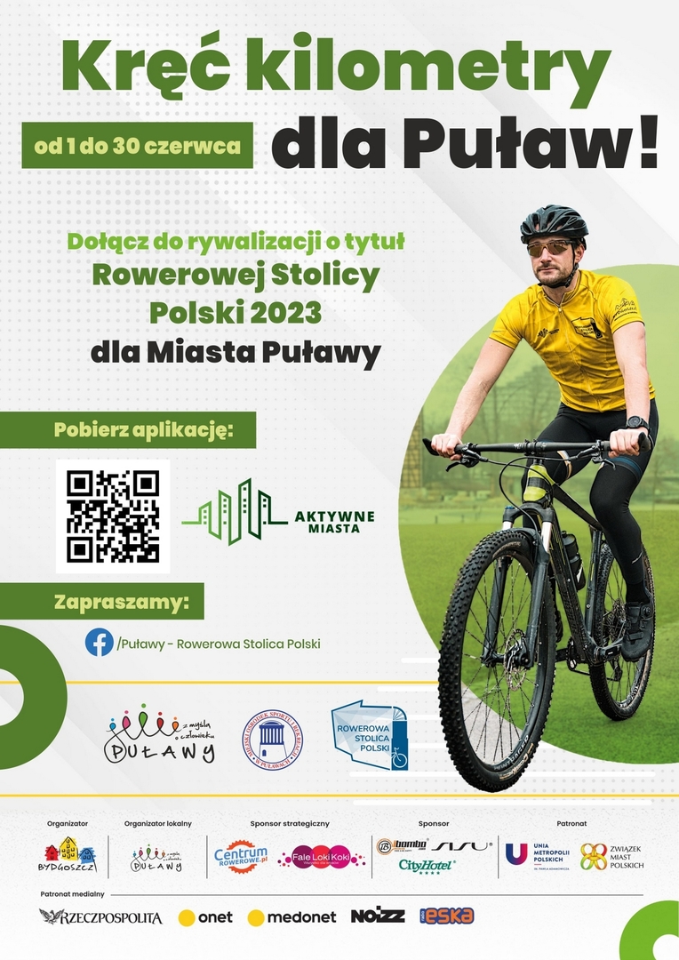 plakat promujący rywalizację o tytuł Rowerowej Stolicy Polski